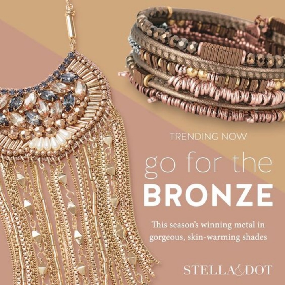 Stella & Dot Jarne Coil Bracelet Bronze Rose Gold Retired - Picture 3 of 9